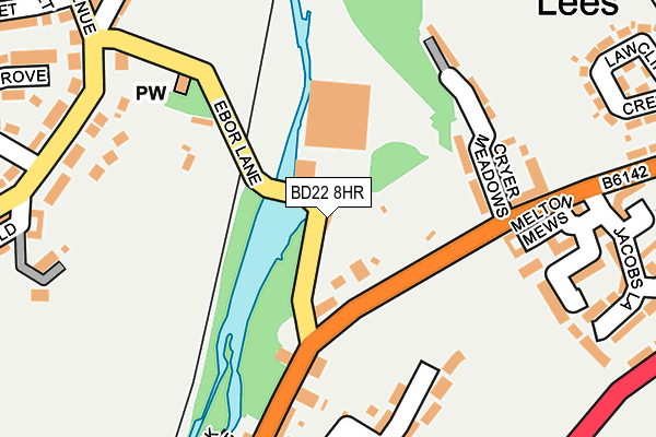 BD22 8HR map - OS OpenMap – Local (Ordnance Survey)