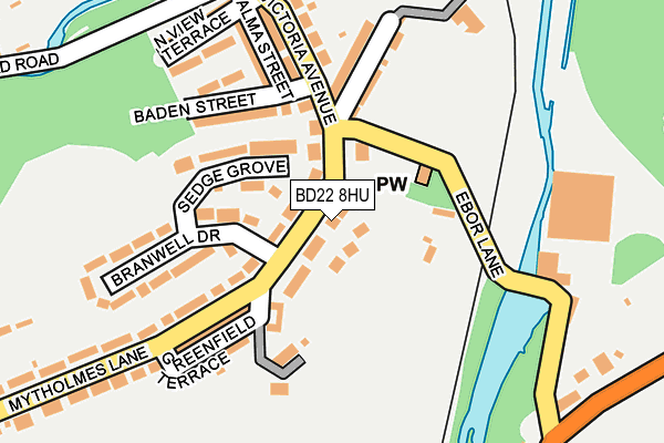 BD22 8HU map - OS OpenMap – Local (Ordnance Survey)