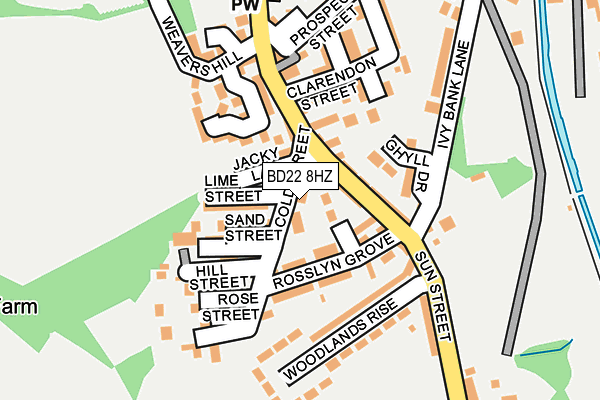 BD22 8HZ map - OS OpenMap – Local (Ordnance Survey)