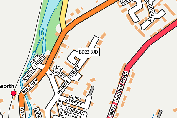 BD22 8JD map - OS OpenMap – Local (Ordnance Survey)