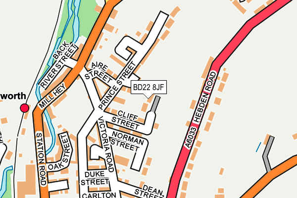 BD22 8JF map - OS OpenMap – Local (Ordnance Survey)