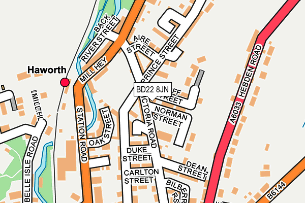 BD22 8JN map - OS OpenMap – Local (Ordnance Survey)