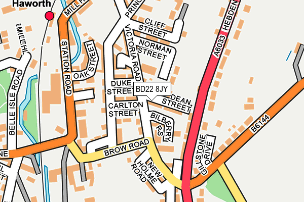 BD22 8JY map - OS OpenMap – Local (Ordnance Survey)