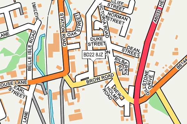 BD22 8JZ map - OS OpenMap – Local (Ordnance Survey)
