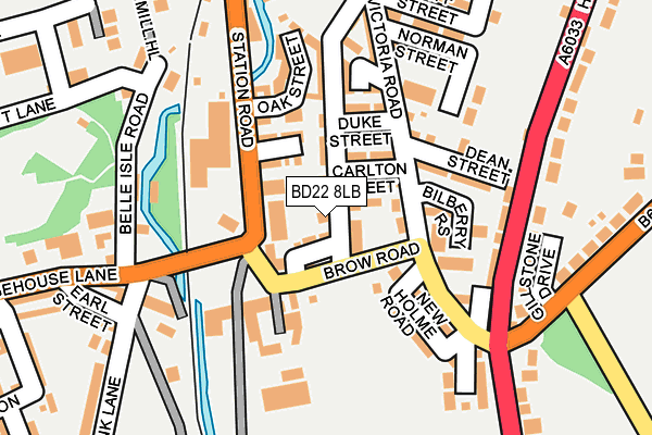 BD22 8LB map - OS OpenMap – Local (Ordnance Survey)