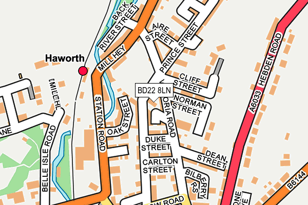 BD22 8LN map - OS OpenMap – Local (Ordnance Survey)