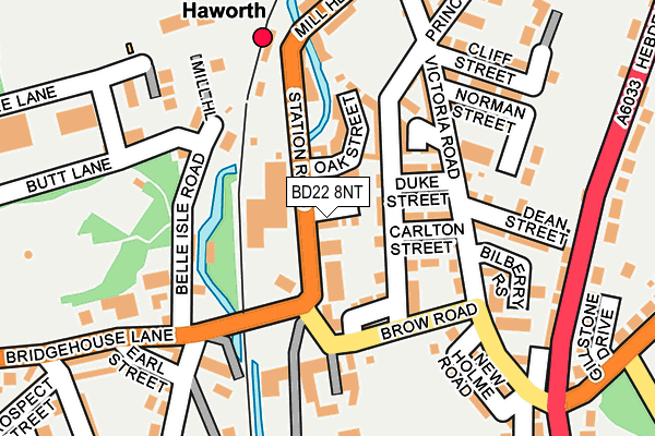 BD22 8NT map - OS OpenMap – Local (Ordnance Survey)