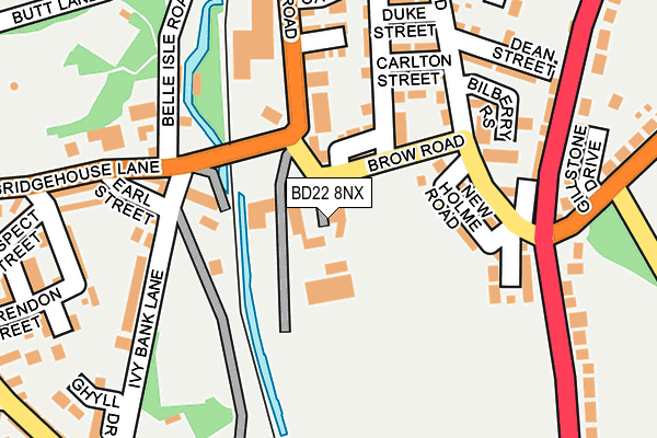 BD22 8NX map - OS OpenMap – Local (Ordnance Survey)