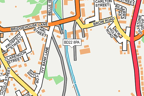 BD22 8PA map - OS OpenMap – Local (Ordnance Survey)
