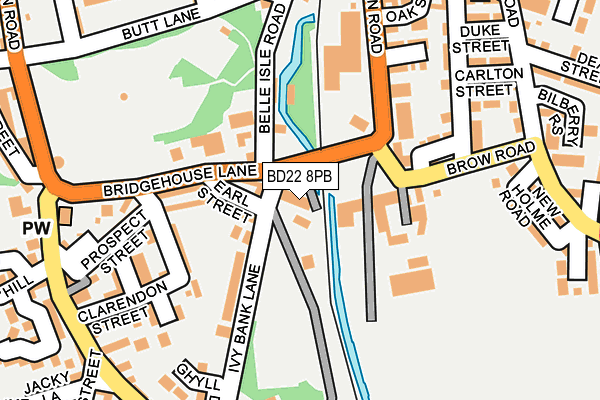 BD22 8PB map - OS OpenMap – Local (Ordnance Survey)