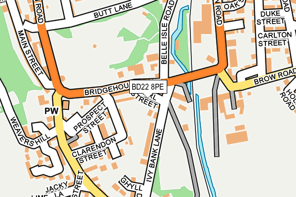BD22 8PE map - OS OpenMap – Local (Ordnance Survey)