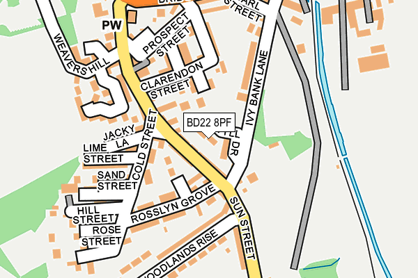 BD22 8PF map - OS OpenMap – Local (Ordnance Survey)