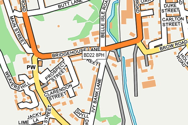 BD22 8PH map - OS OpenMap – Local (Ordnance Survey)
