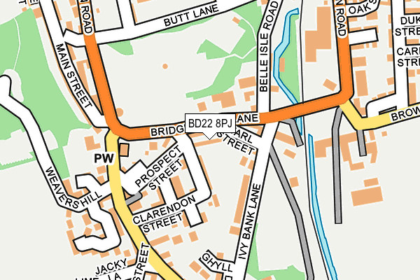 BD22 8PJ map - OS OpenMap – Local (Ordnance Survey)