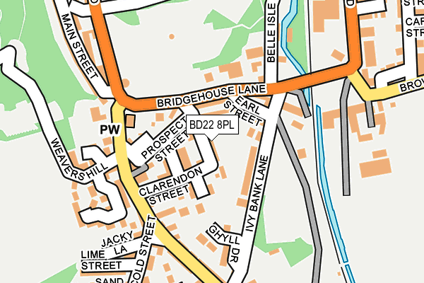 BD22 8PL map - OS OpenMap – Local (Ordnance Survey)