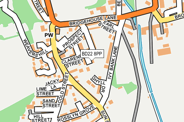 BD22 8PP map - OS OpenMap – Local (Ordnance Survey)
