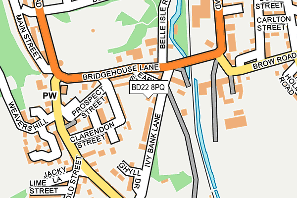 BD22 8PQ map - OS OpenMap – Local (Ordnance Survey)