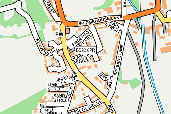 BD22 8PR map - OS OpenMap – Local (Ordnance Survey)