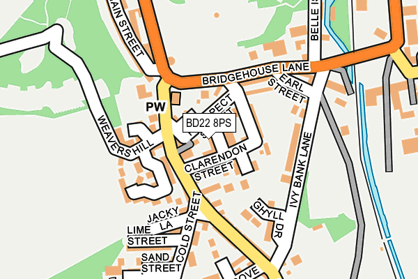 BD22 8PS map - OS OpenMap – Local (Ordnance Survey)