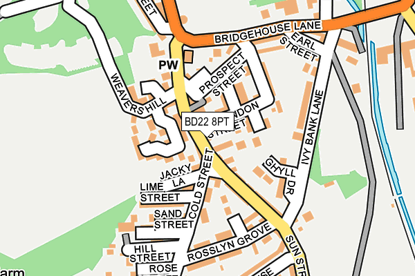 BD22 8PT map - OS OpenMap – Local (Ordnance Survey)