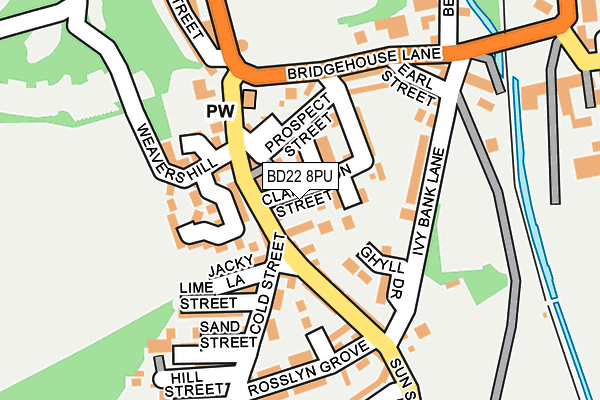 BD22 8PU map - OS OpenMap – Local (Ordnance Survey)