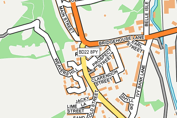 BD22 8PY map - OS OpenMap – Local (Ordnance Survey)