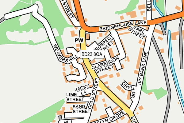 BD22 8QA map - OS OpenMap – Local (Ordnance Survey)