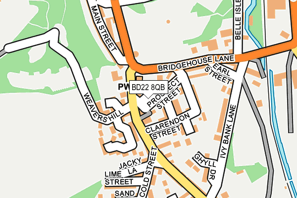 BD22 8QB map - OS OpenMap – Local (Ordnance Survey)