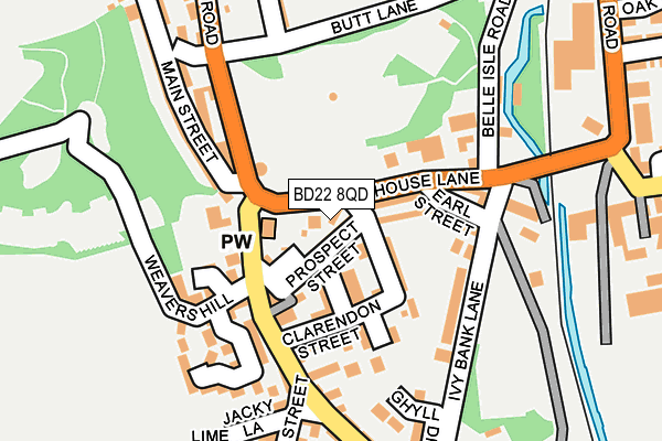 BD22 8QD map - OS OpenMap – Local (Ordnance Survey)