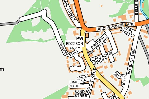 BD22 8QN map - OS OpenMap – Local (Ordnance Survey)