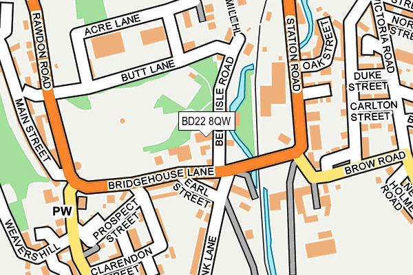 BD22 8QW map - OS OpenMap – Local (Ordnance Survey)