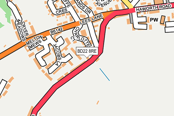 BD22 8RE map - OS OpenMap – Local (Ordnance Survey)