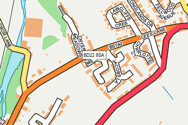 BD22 8SA map - OS OpenMap – Local (Ordnance Survey)