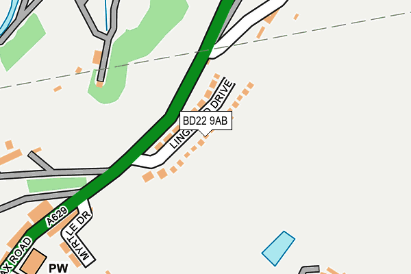 BD22 9AB map - OS OpenMap – Local (Ordnance Survey)