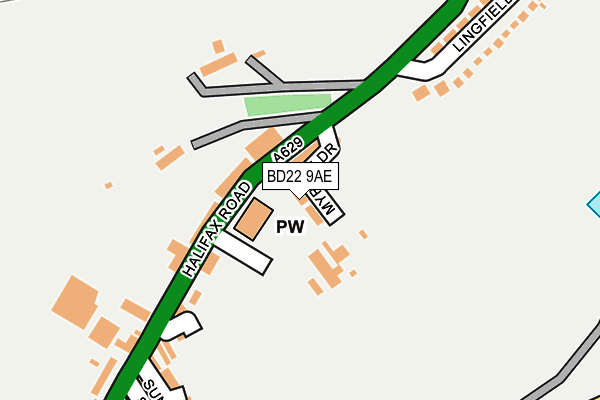 BD22 9AE map - OS OpenMap – Local (Ordnance Survey)