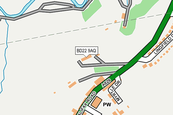 BD22 9AQ map - OS OpenMap – Local (Ordnance Survey)