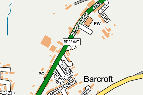 BD22 9AT map - OS OpenMap – Local (Ordnance Survey)