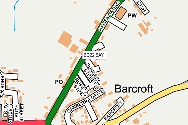BD22 9AY map - OS OpenMap – Local (Ordnance Survey)