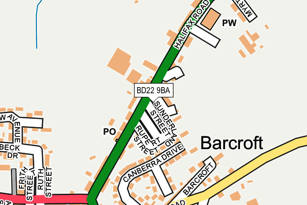 BD22 9BA map - OS OpenMap – Local (Ordnance Survey)