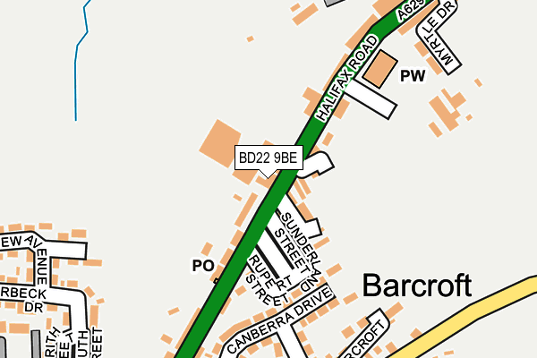 BD22 9BE map - OS OpenMap – Local (Ordnance Survey)