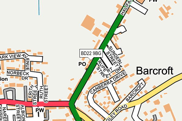BD22 9BG map - OS OpenMap – Local (Ordnance Survey)