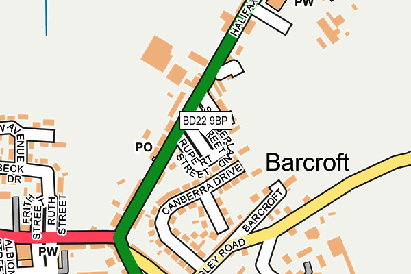 BD22 9BP map - OS OpenMap – Local (Ordnance Survey)