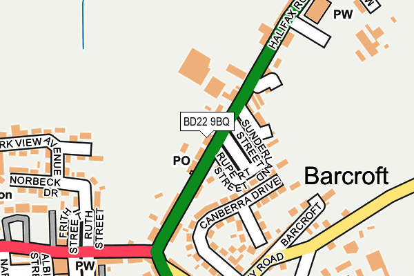 BD22 9BQ map - OS OpenMap – Local (Ordnance Survey)