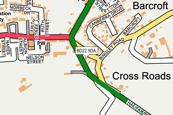 BD22 9DA map - OS OpenMap – Local (Ordnance Survey)