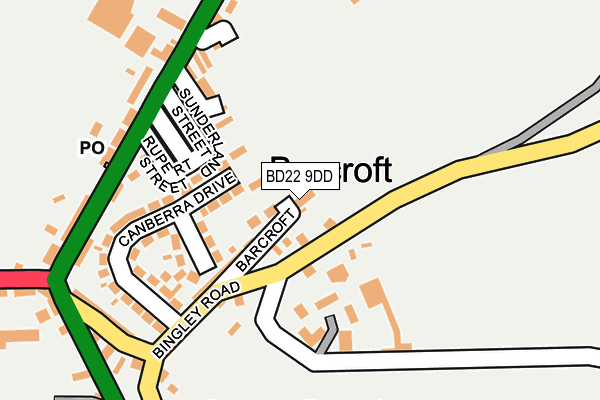 BD22 9DD map - OS OpenMap – Local (Ordnance Survey)