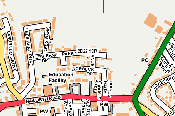 BD22 9DR map - OS OpenMap – Local (Ordnance Survey)