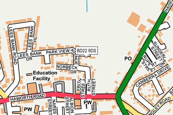 BD22 9DS map - OS OpenMap – Local (Ordnance Survey)