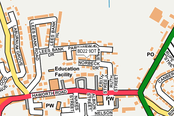 BD22 9DT map - OS OpenMap – Local (Ordnance Survey)