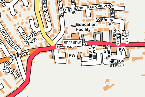 BD22 9DW map - OS OpenMap – Local (Ordnance Survey)