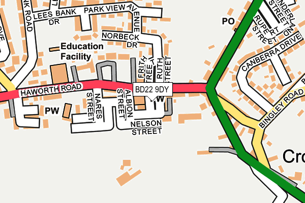 BD22 9DY map - OS OpenMap – Local (Ordnance Survey)